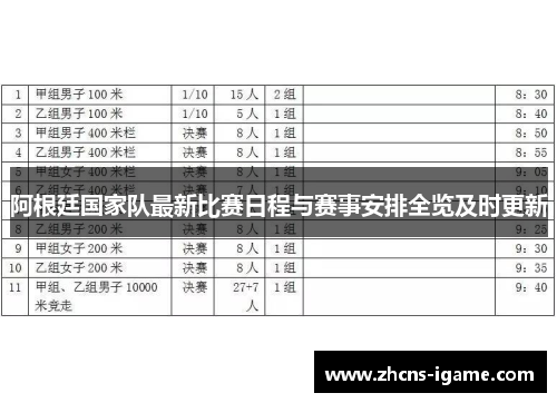 阿根廷国家队最新比赛日程与赛事安排全览及时更新
